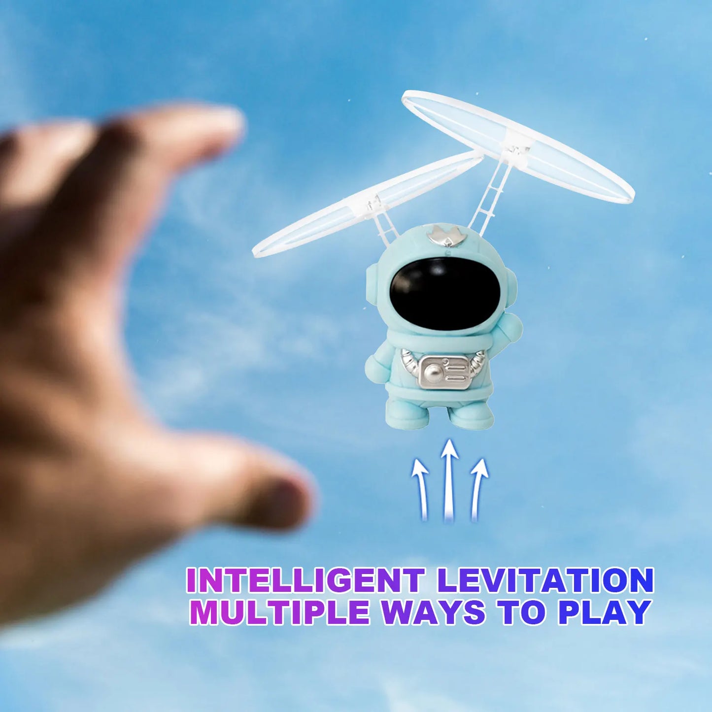 Flying Robot Astronaut Toy Aircraft High-Tech Hand-Controlled Drone Interactive Dual Wings with Lights Outdoor GiftS for Kids