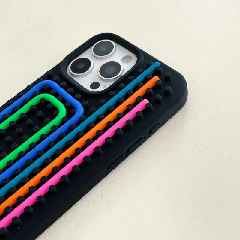 Fashion Funny Stuff DIY Lattice Maze Creative Toys Phone Case for iPhone 13 14 15 16 Pro Max Silicone Reliver Stress Soft Cover