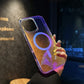 3D Stripe Gradient Aurora Magsafe Phone Case For iPhone 16 15 14 Plus 12 13 Pro Max 11 16e Clear PC + TPU Magnetic Back Cover