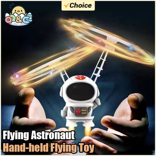 Flying Robot Astronaut Toy Aircraft High-Tech Hand-Controlled Drone Interactive Dual Wings with Lights Outdoor GiftS for Kids