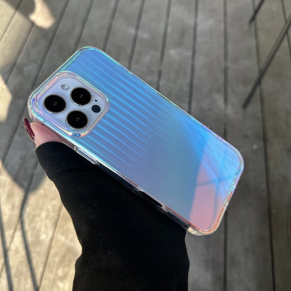3D Stripe Gradient Aurora Magsafe Phone Case For iPhone 16 15 14 Plus 12 13 Pro Max 11 16e Clear PC + TPU Magnetic Back Cover