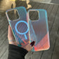 3D Stripe Gradient Aurora Magsafe Phone Case For iPhone 16 15 14 Plus 12 13 Pro Max 11 16e Clear PC + TPU Magnetic Back Cover