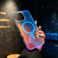 3D Stripe Gradient Aurora Magsafe Phone Case For iPhone 16 15 14 Plus 12 13 Pro Max 11 16e Clear PC + TPU Magnetic Back Cover