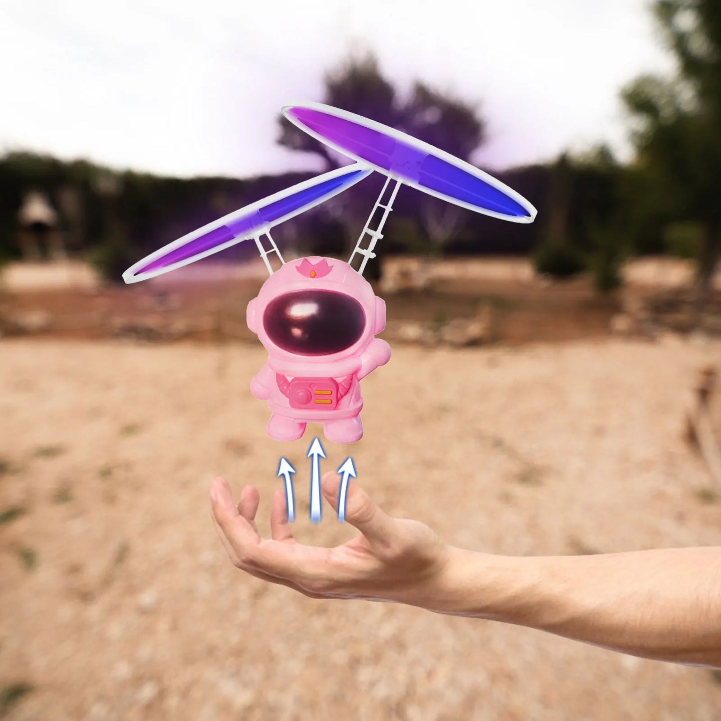 Flying Robot Astronaut Toy Aircraft High-Tech Hand-Controlled Drone Interactive Dual Wings with Lights Outdoor GiftS for Kids