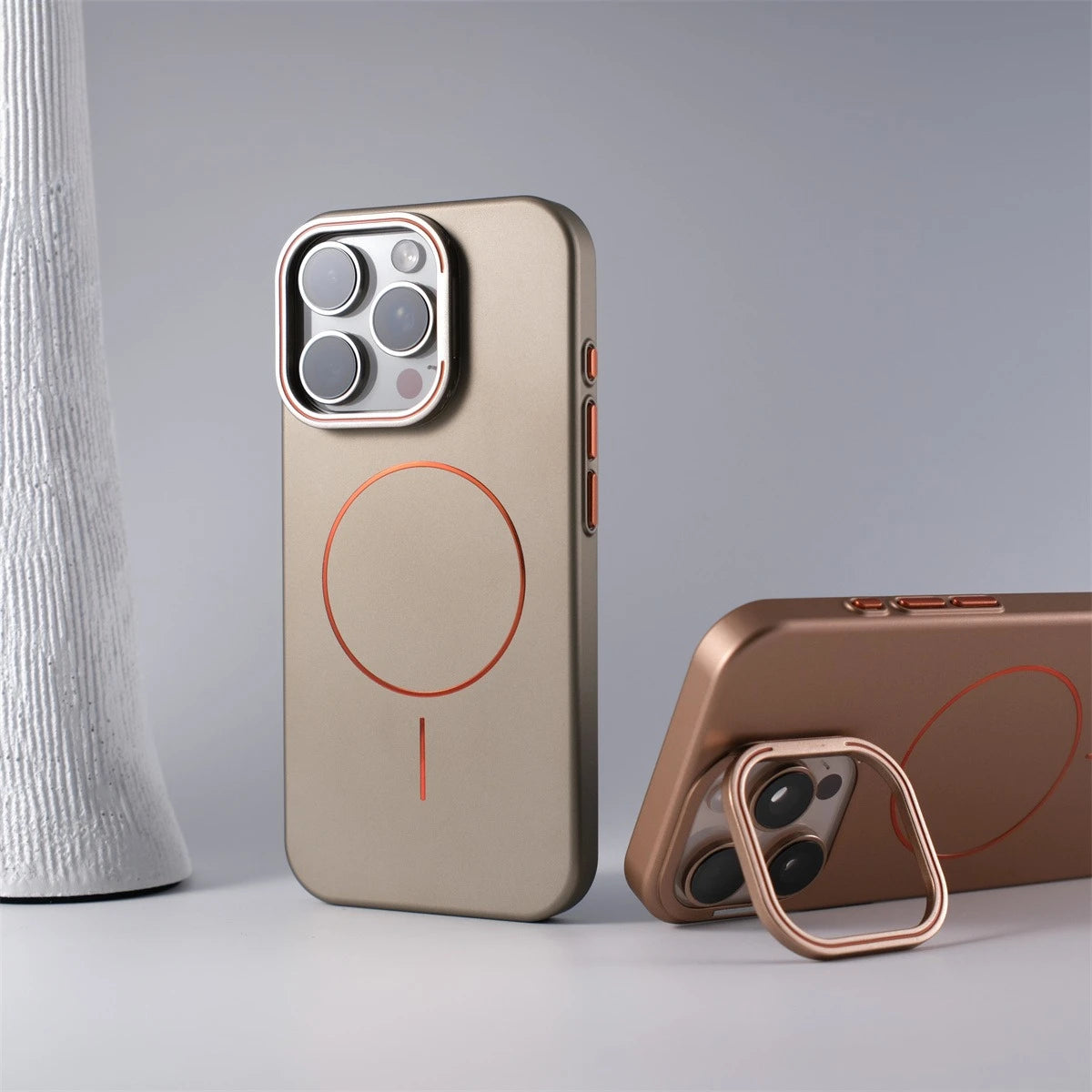 Matte Magsafe Case for iPhone 16 Pro Max Flip Camera Protection Stand Holder Bracket Cover for iPhone 13 14 15 Pro Max 16Pro