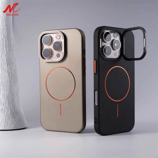 Matte Magsafe Case for iPhone 16 Pro Max Flip Camera Protection Stand Holder Bracket Cover for iPhone 13 14 15 Pro Max 16Pro