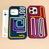 Fashion Funny Stuff DIY Lattice Maze Creative Toys Phone Case for iPhone 13 14 15 16 Pro Max Silicone Reliver Stress Soft Cover