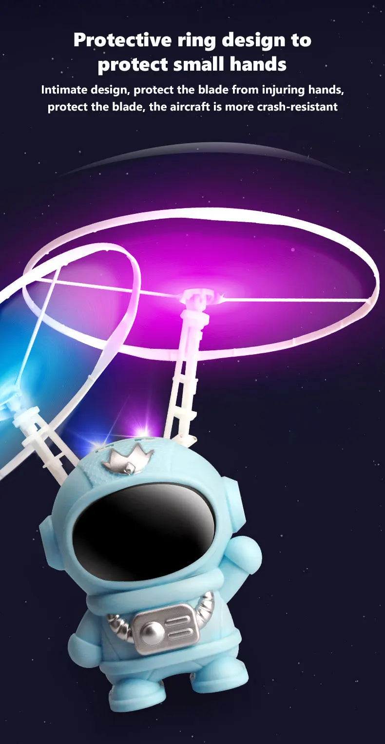 Flying Robot Astronaut Toy Aircraft High-Tech Hand-Controlled Drone Interactive Dual Wings with Lights Outdoor GiftS for Kids