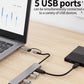 USB C Hub USB Hub 3.0, Aluminum 7 in 1 USB Extender, USB Splitter with USB 3.0, 4 X USB 2.0 and 2 USB C Ports USB Distributor