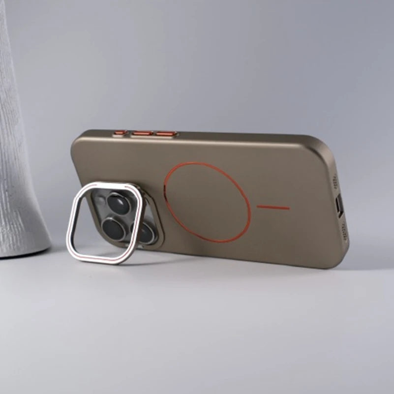 Matte Magsafe Case for iPhone 16 Pro Max Flip Camera Protection Stand Holder Bracket Cover for iPhone 13 14 15 Pro Max 16Pro