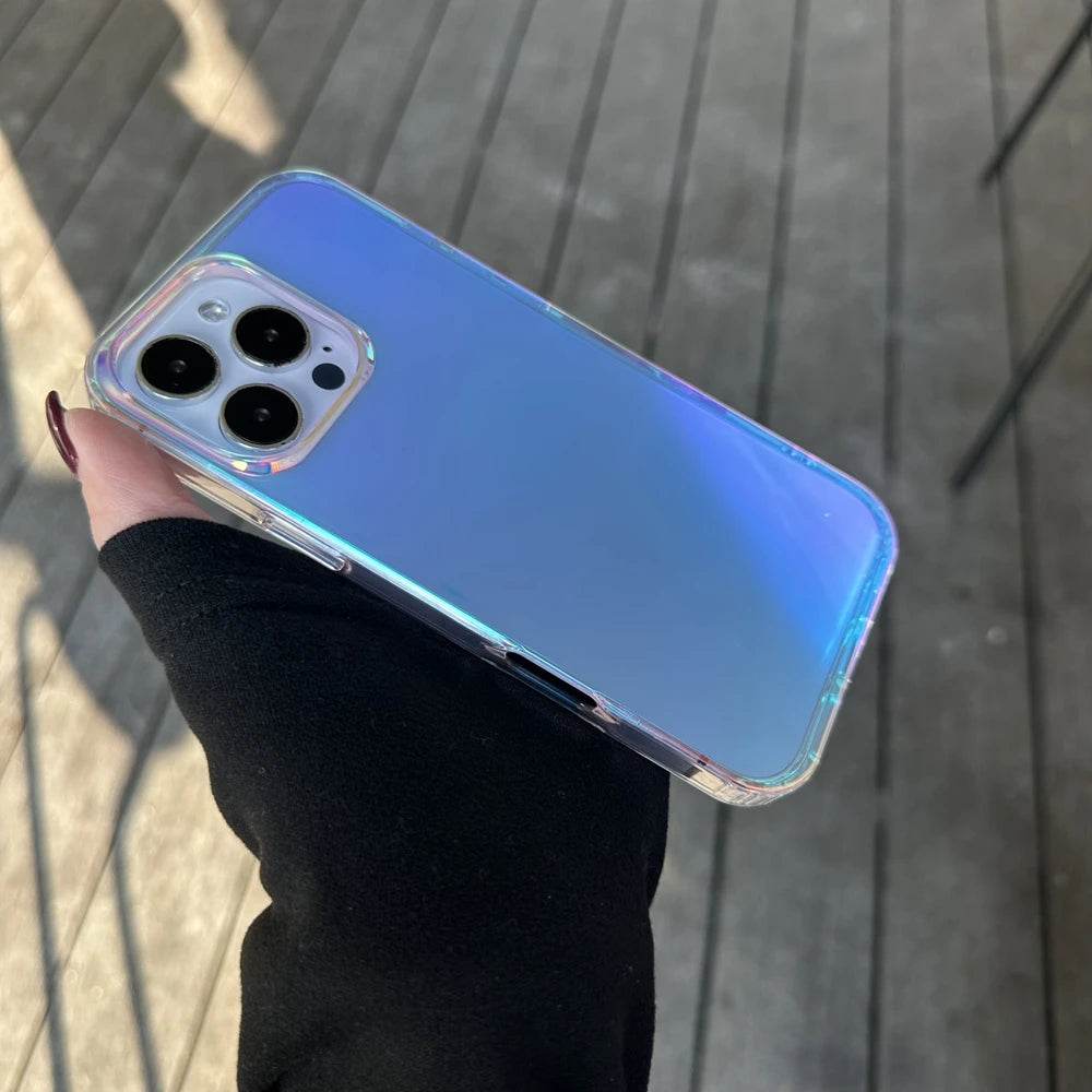 3D Stripe Gradient Aurora Magsafe Phone Case For iPhone 16 15 14 Plus 12 13 Pro Max 11 16e Clear PC + TPU Magnetic Back Cover